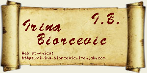 Irina Biorčević vizit kartica